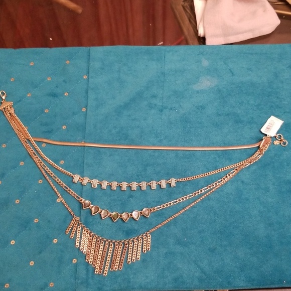 Lucky Brand 4 Strand Necklace Abalone & Turquoise - Picture 6 of 7